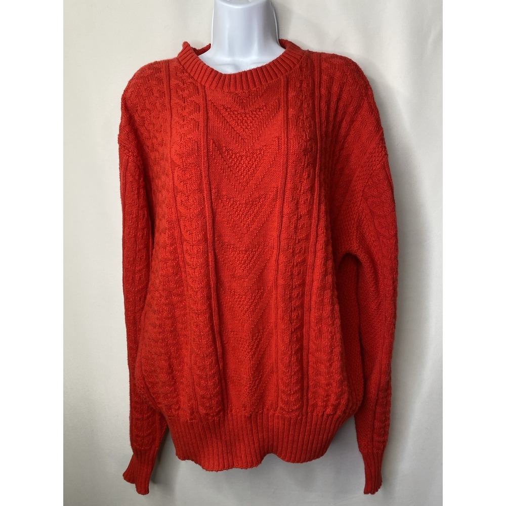 Vintage Victoria Dry Goods Womens Cable Knit Sweater Size XL Chunky Fisherman